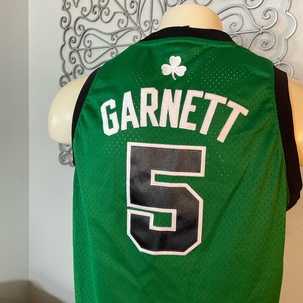 🏀HP🏀 Adidas Boston Celtics #5 Garnett Mesh Swingman Jersey Size Youth XL 18-20 - Picture 6 of 6